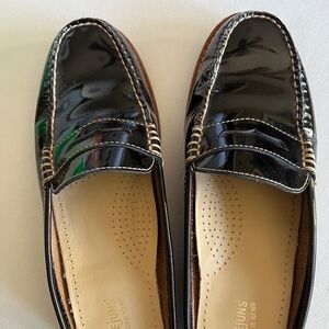 Size 8.5 Black Paton Leather Weejuns Mule Penny Loafers